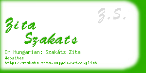 zita szakats business card