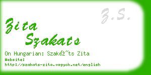 zita szakats business card